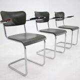 Set of three Bauhaus chrome dining chairs by Mauser, 1940s
