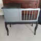 Black and grey solid wooden bench