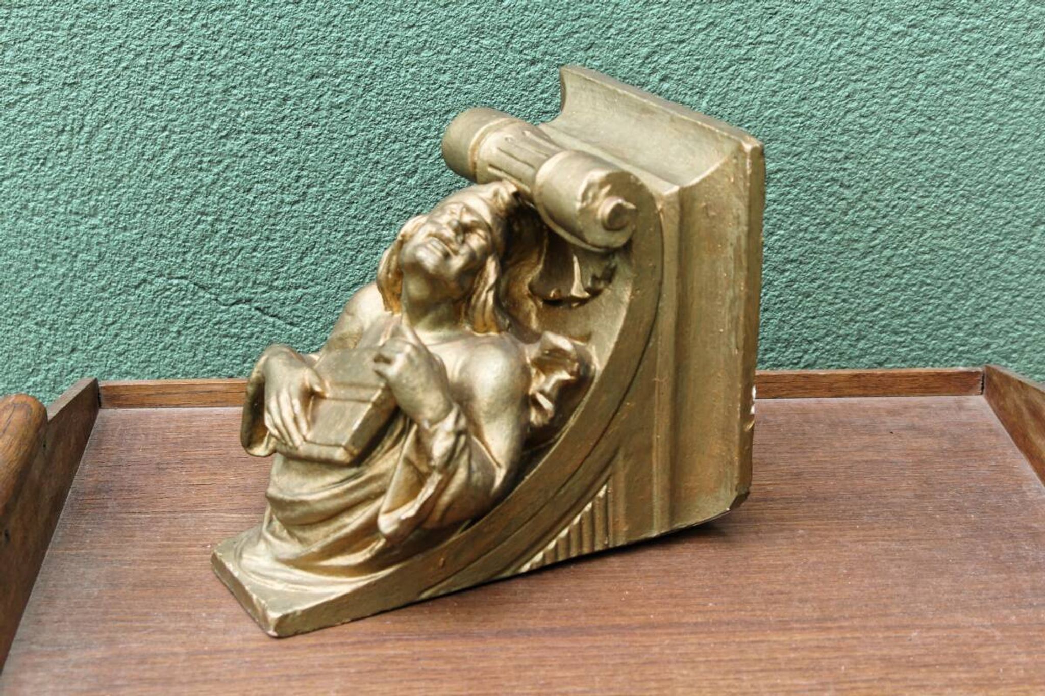 Plaster wall console, grotesque, 19th century