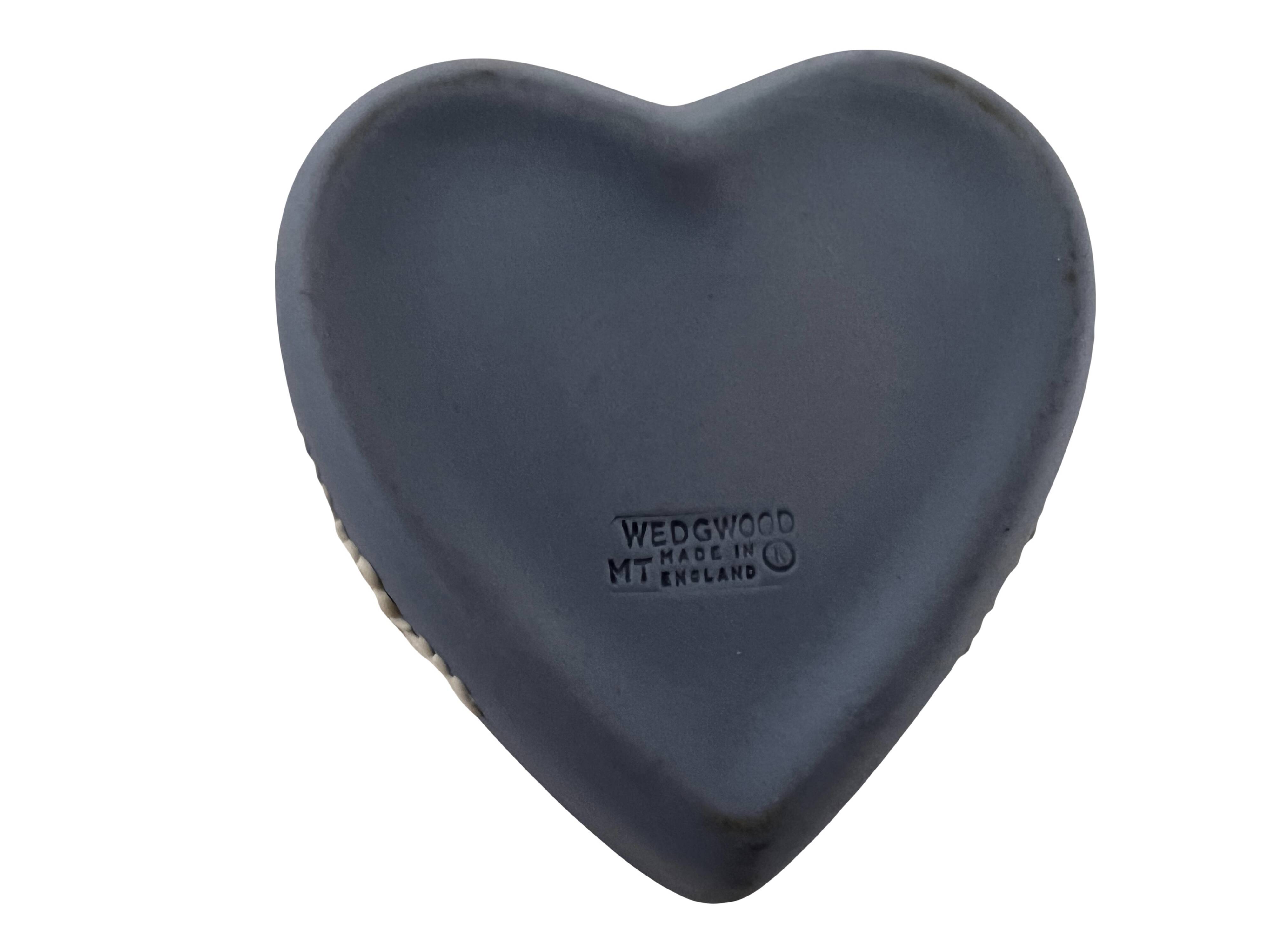 Blue heart jewelry box Wedgwood jasper ware