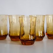 Set of five small yellow glasses from the mid-century, Europe, 1960s.