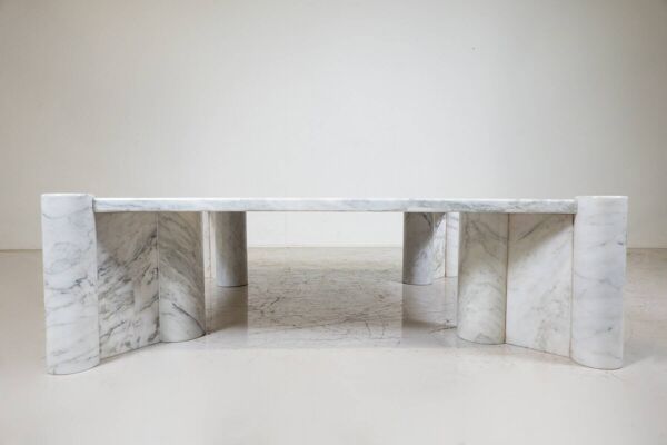 White Carrara Marble Jumbo Coffee Table by Gae Aulenti for Knoll Inc, 1960s