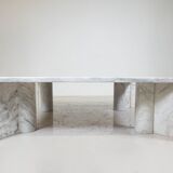 White Carrara Marble Jumbo Coffee Table by Gae Aulenti for Knoll Inc, 1960s