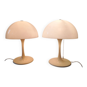 Pair of Vintage Space Age 1970s Poulsen Vern Panthella Table Lamps