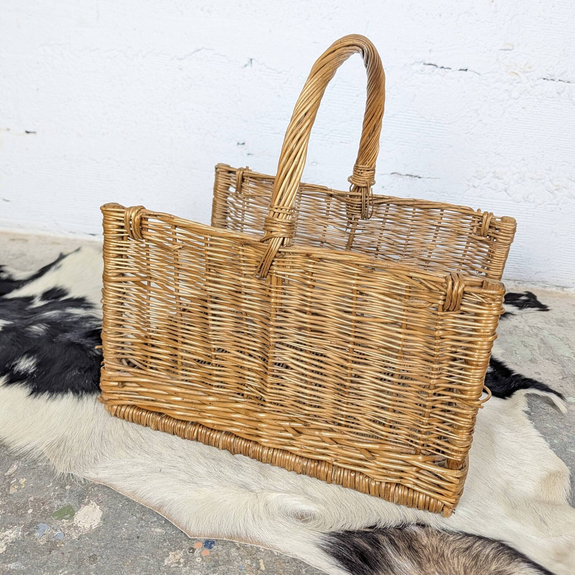 Panier porte-bûches en osier