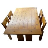 Silvio Coppola dining table with 4 dining chairs for Fratelli Montina