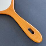 Miroir à main en bois du milieu du siècle
