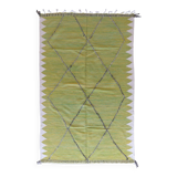 Lime green Kilim rug - 307 x 196 cm