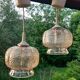 Suspensions verre ambré 1970 lot de 2