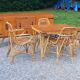 Vintage dining room attributed to Audoux and Minet in bamboo and rattan