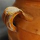 Yellow glazed terracotta jam pot, South West, 19th century