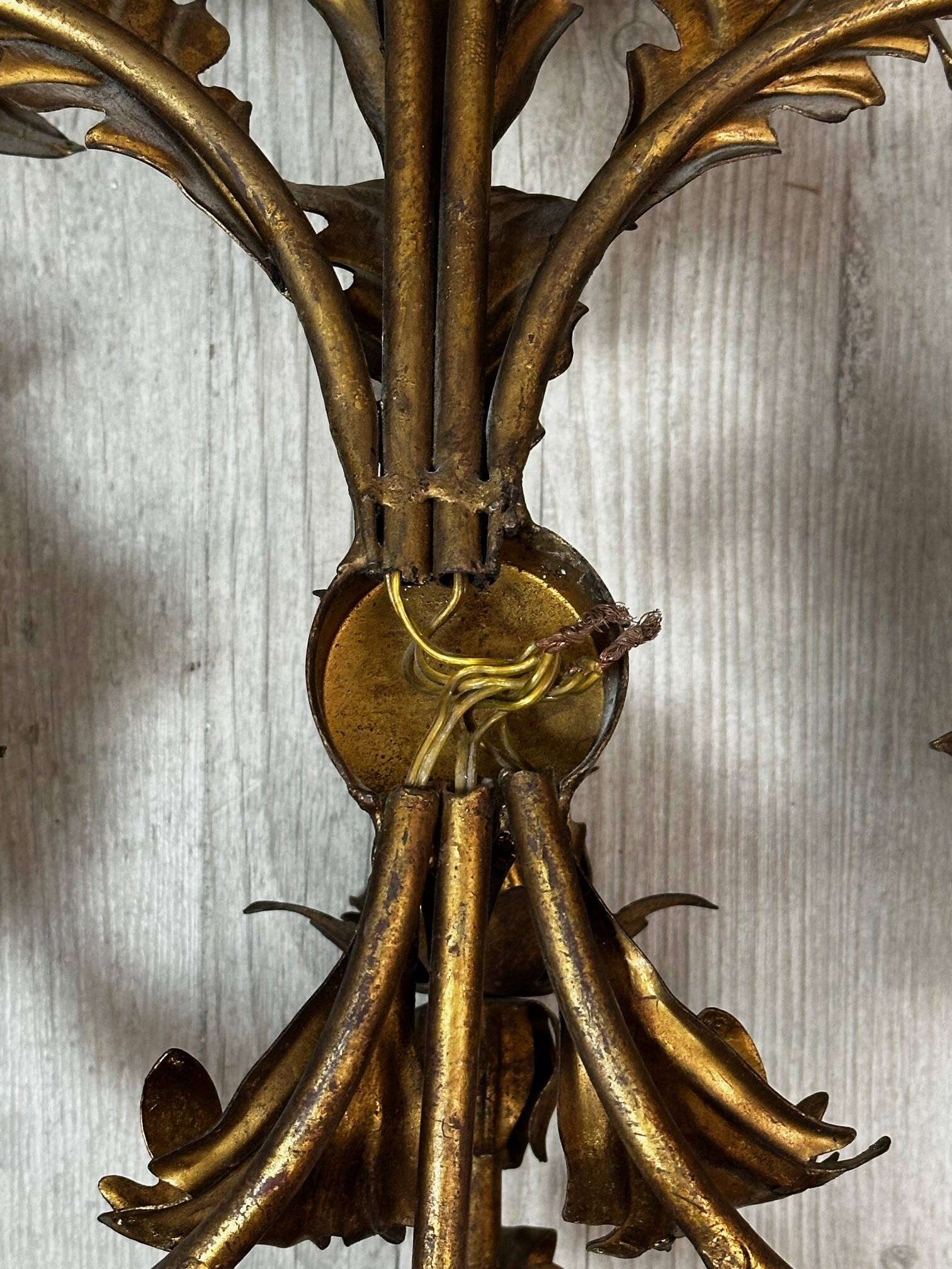 Pair of brass wall lights