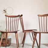 3 wooden trio bistro chairs No. 740 Baumann
