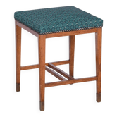Tabouret Art Déco en chêne et tapisserie, tchèque, années 1930