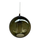 Plafonnier rond en verre vert par Carl Fagerlund pour Orrefors, 1967