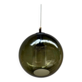 Plafonnier rond en verre vert par Carl Fagerlund pour Orrefors, 1967