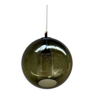 Round green glass ceiling light by Carl Fagerlund for Orrefors, 1967