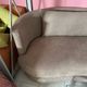 Vintage curved sofa in brown fabric – Italian design from the 1970s modernism