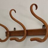 Curved wooden wall coat rack 1900s