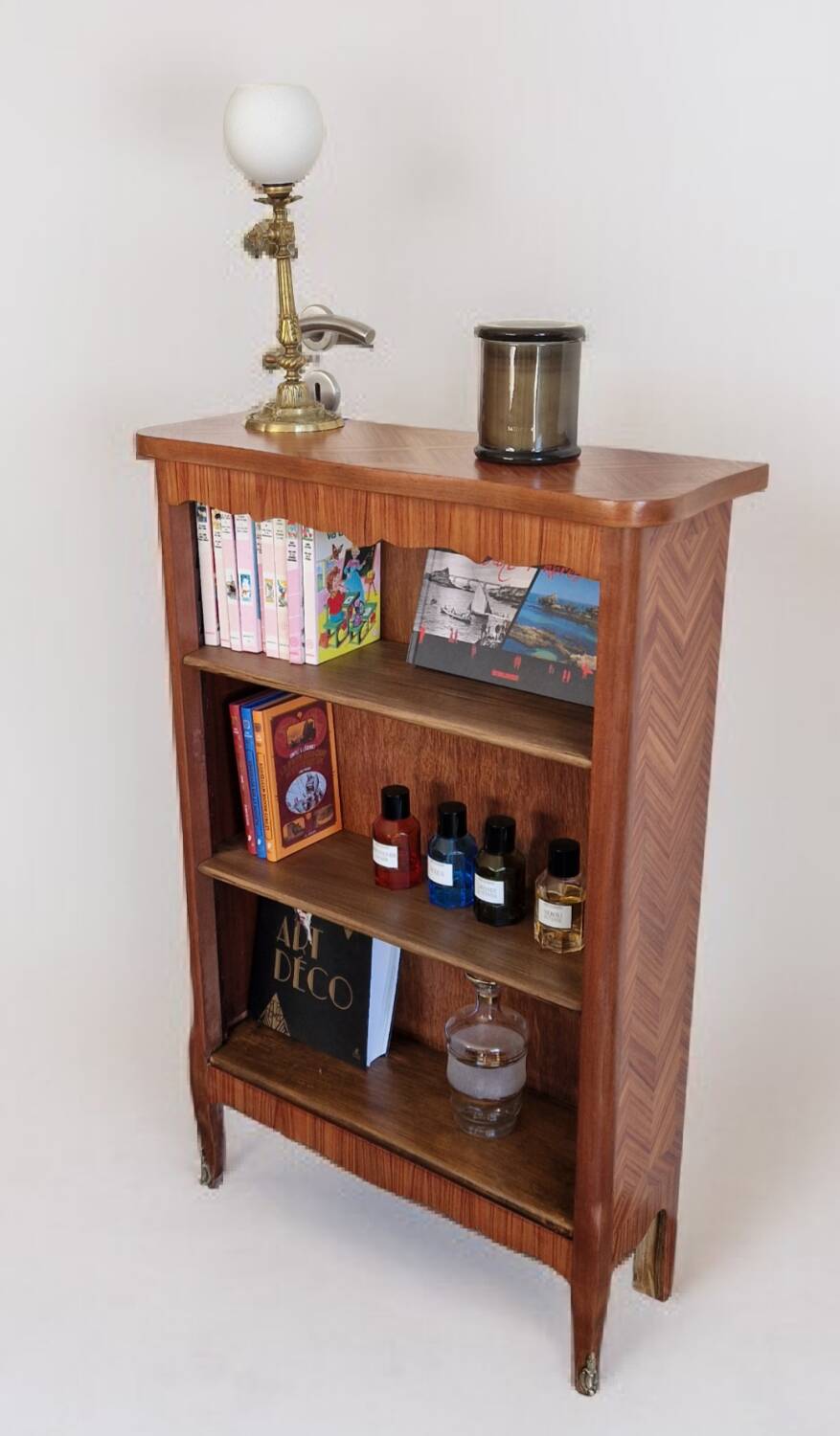 Bibus marquetry in rosewood, Transition style - Mid 20th century