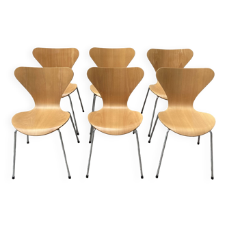 6 chaises série 7 de Arne Jacobsen pour Fritz Hansen