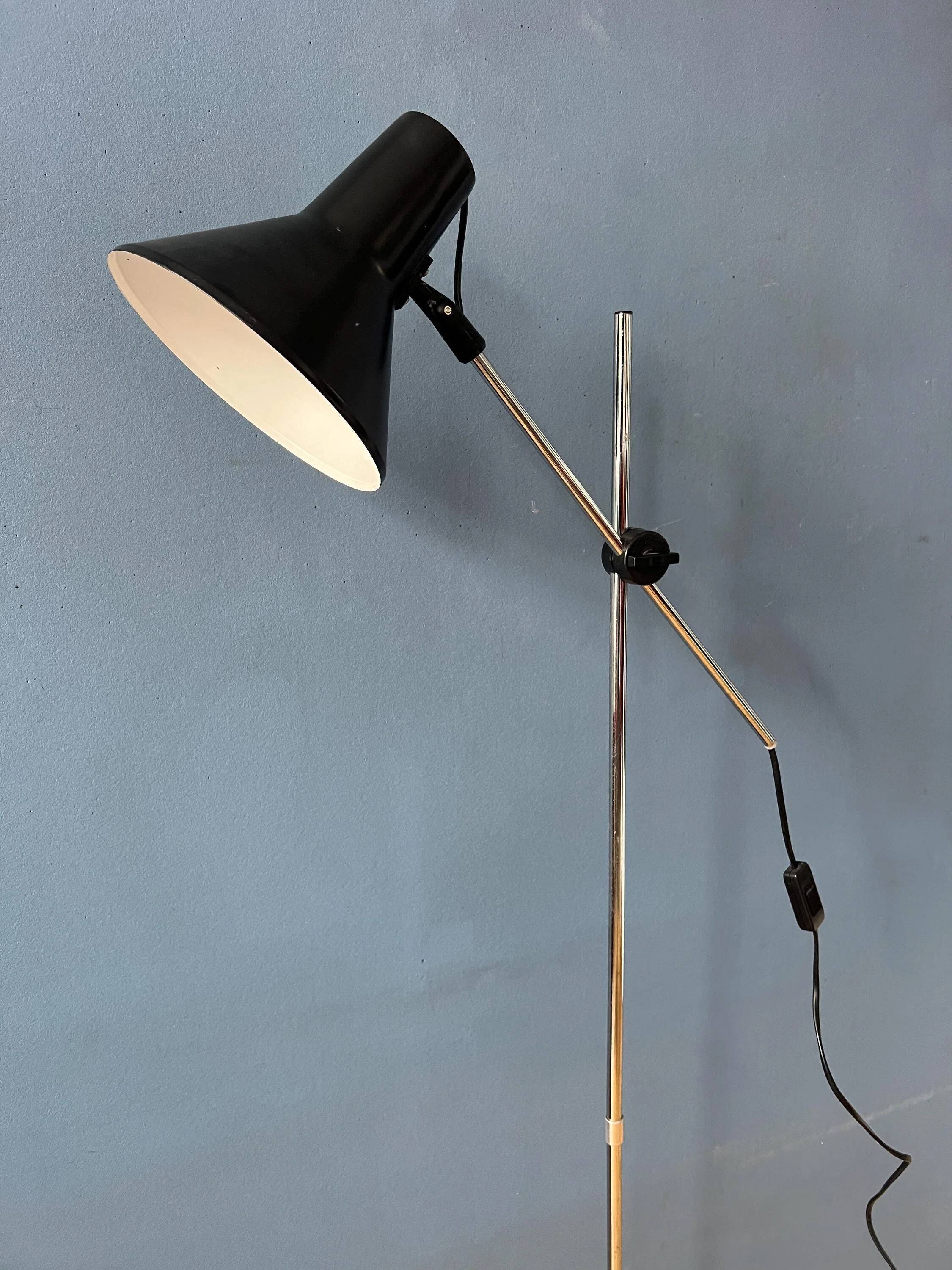 Lampadaire vintage noir réglable dans le style de Hoogervorst