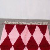 Handmade natural wool rug, size 100 x 200 cm