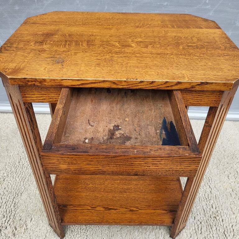 Art Deco Octagonal Console Table with 2 Trays