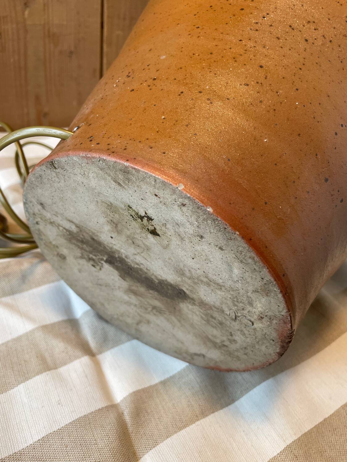 Large vintage 1970s stoneware lamp base