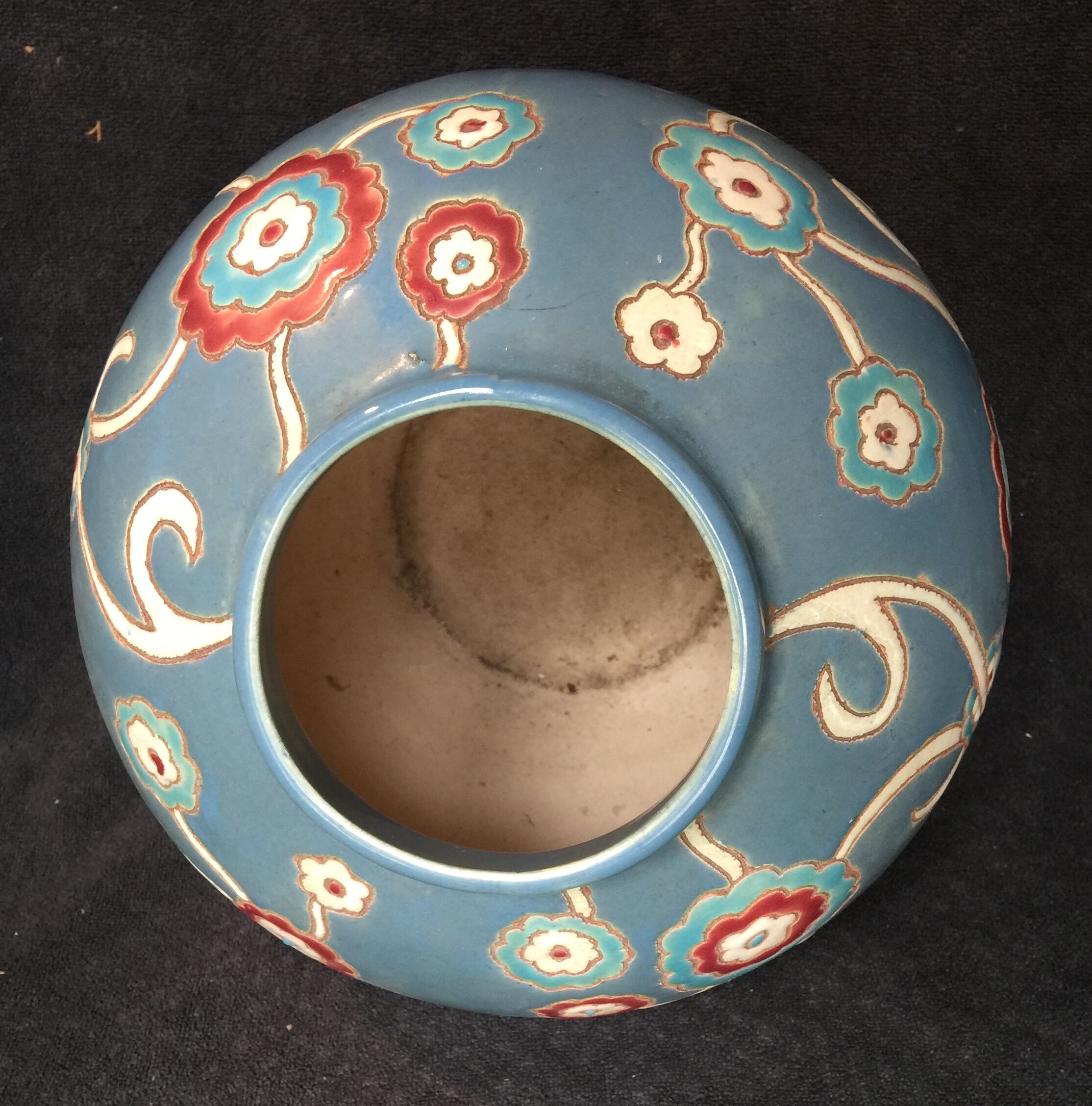 Vase ball glazed earthenware signed louan 1930