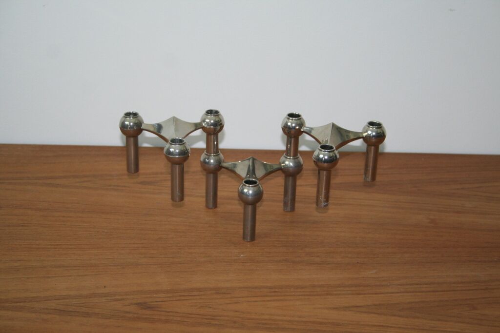 Series of 3 modular candle holders nagel 1970