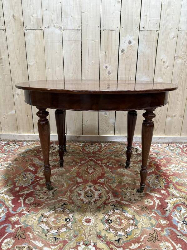 Table de salle à manger ovale en acajou style Napoléon III - Anglaise