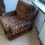 Set vintage sofa bed and 2 armchairs