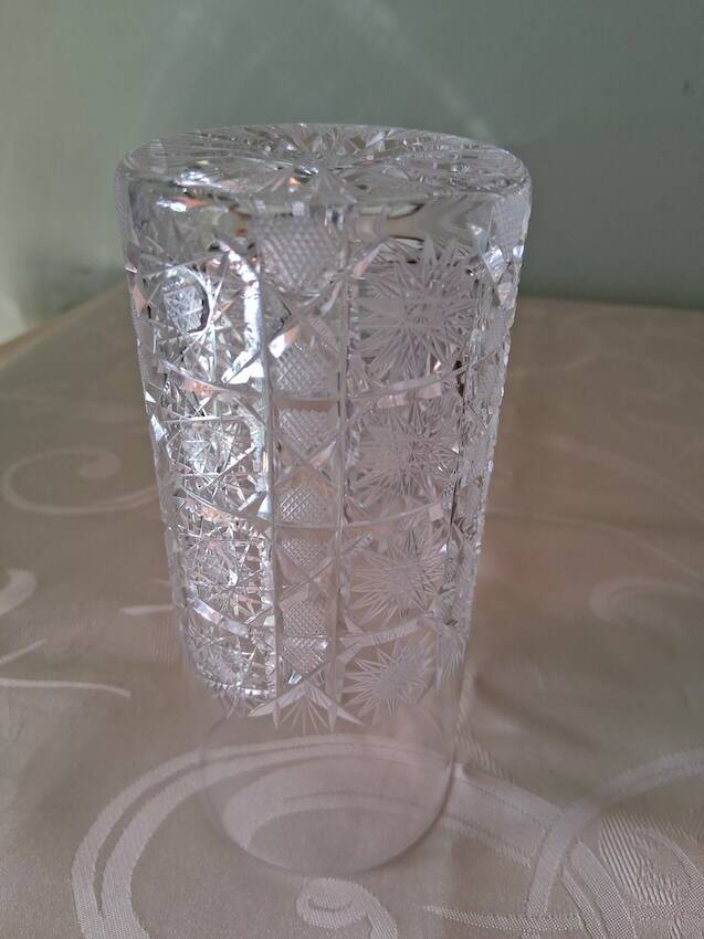 6 large Bohemian crystal whisky/cocktail glasses