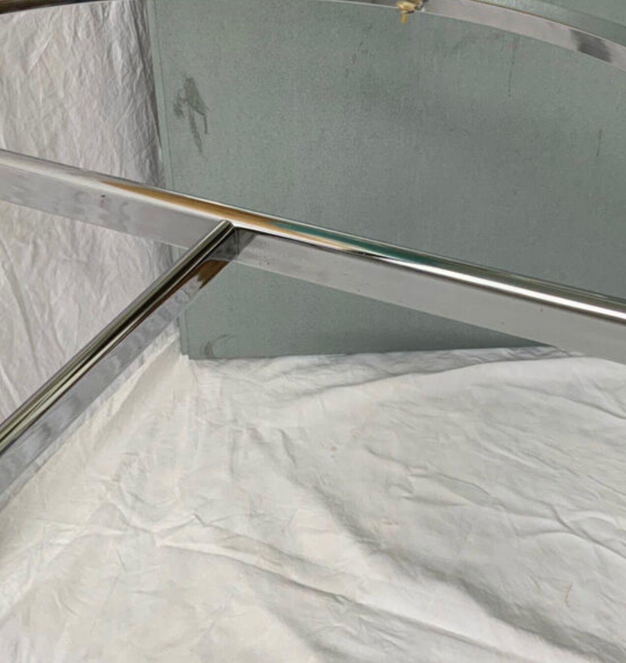 Glass and metal dining room table