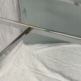 Glass and metal dining room table