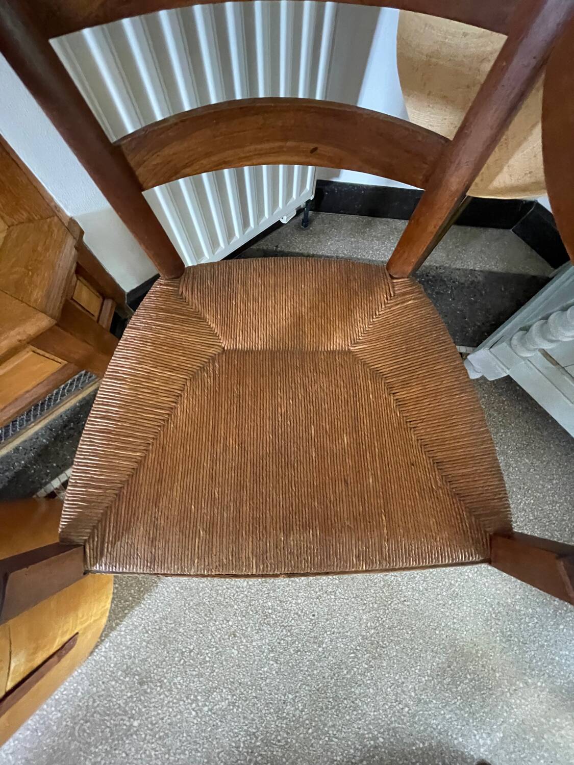 Restoration period straw armchair