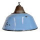 Industrial Blue Enamel and Cast Iron Pendant Lamp, 1960s