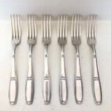 6 ercuis forks, silver metal, 1930