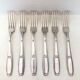 6 ercuis forks, silver metal, 1930