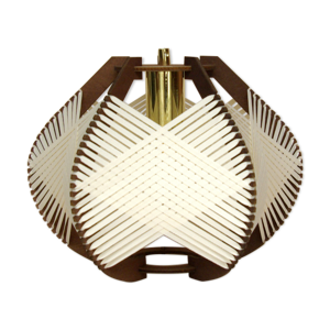Lampe blanche tissée