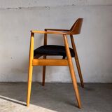 Set of 4 Model 411 armchairs in solid beech, Hartmut Lohmeyer, Wilkahn