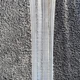 Glass soliflore 40 cm high around 1930 with 6 strips of 3 veins