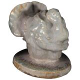 Art Deco ceramic animal sculpture, White Turkey, circa 1930