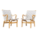 Bruno Mathsson Eva Armchairs in Beech & Linen, Mid Century Swedish Design 1960’s