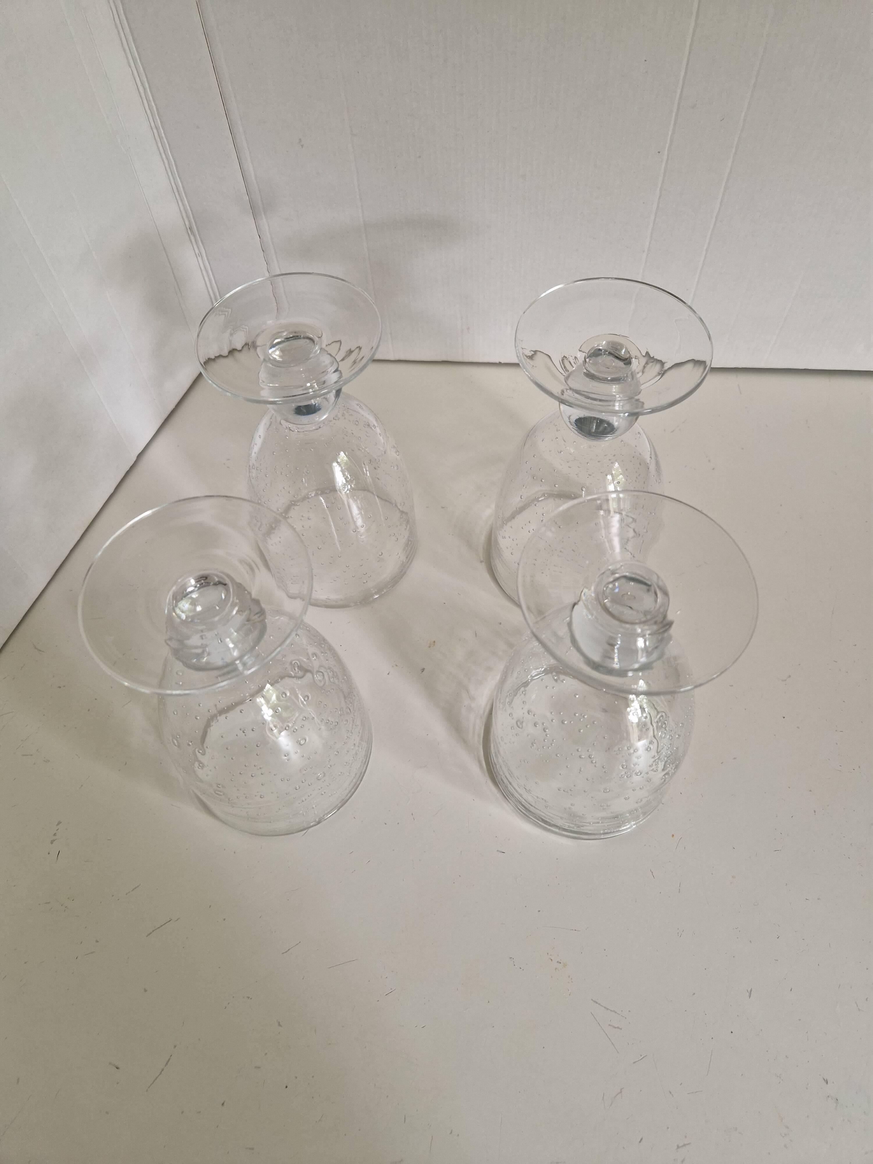 Lot 4 verres bullé style biot