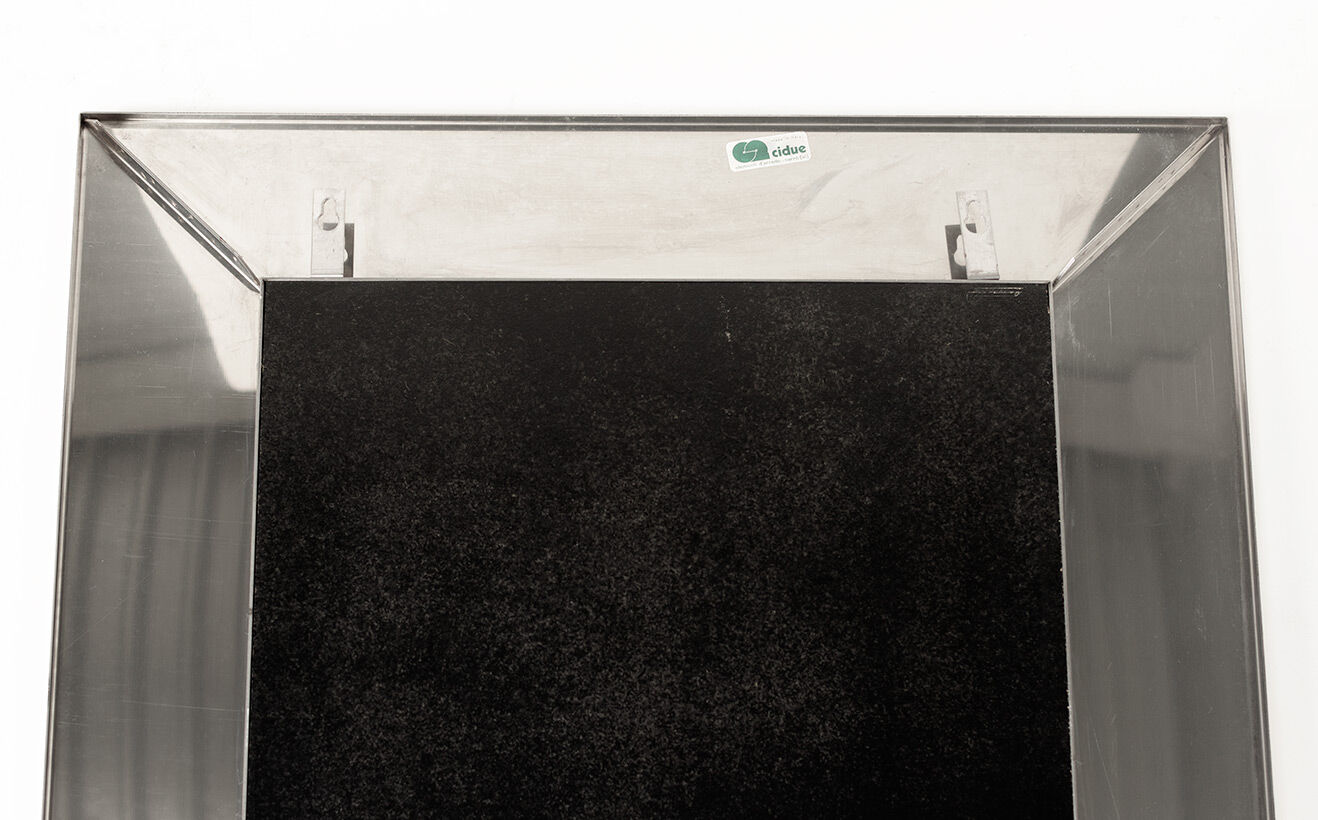 Miroir vintage chromé Cidue elementi d'arredo carré 1970 Italie