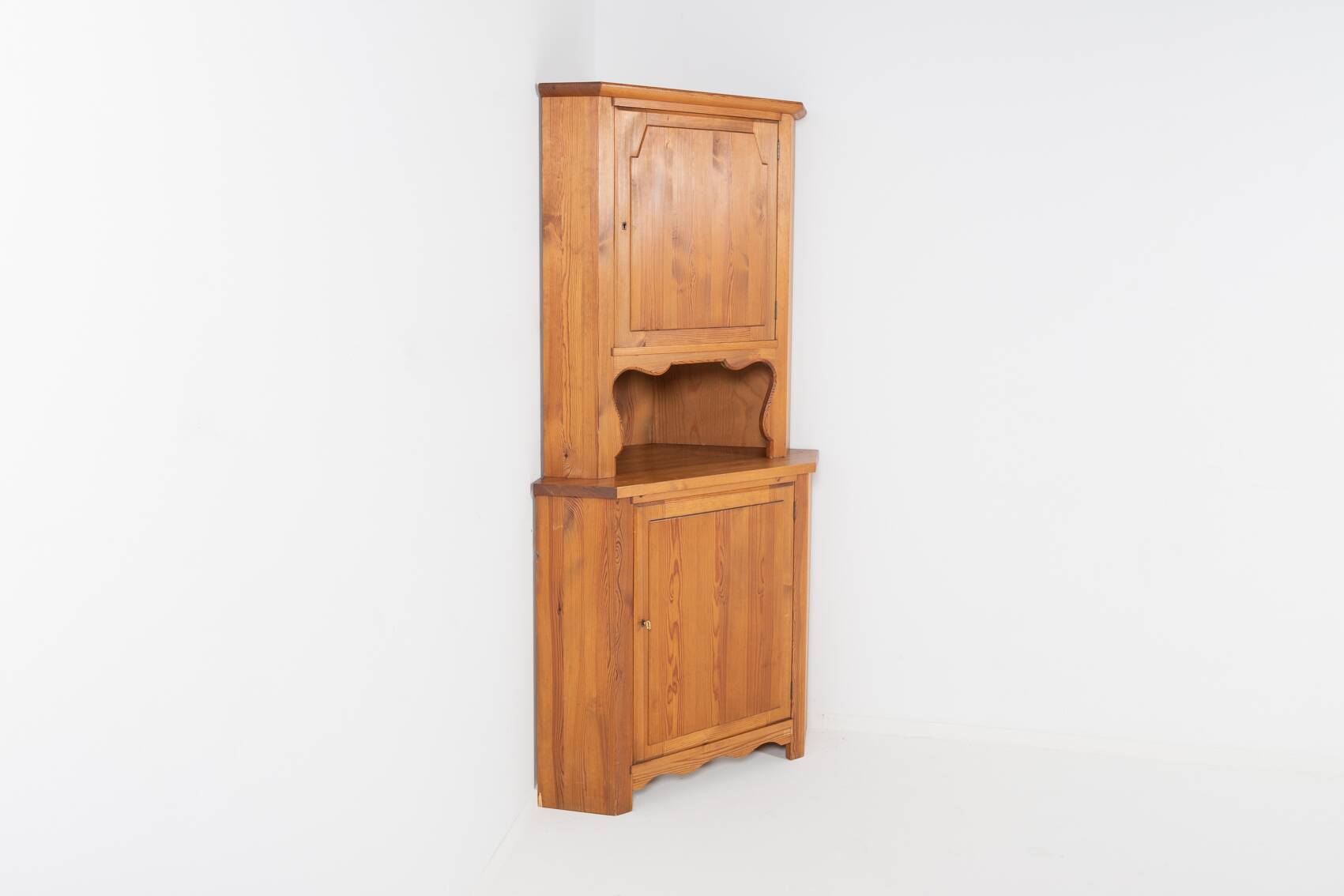 Axel Einar Hjorth ‘Lovö’ solid pine corner cabinet by Nordiska Kompaniet