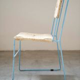 Hand-woven iron chairs from the 70s/80s, set of 4