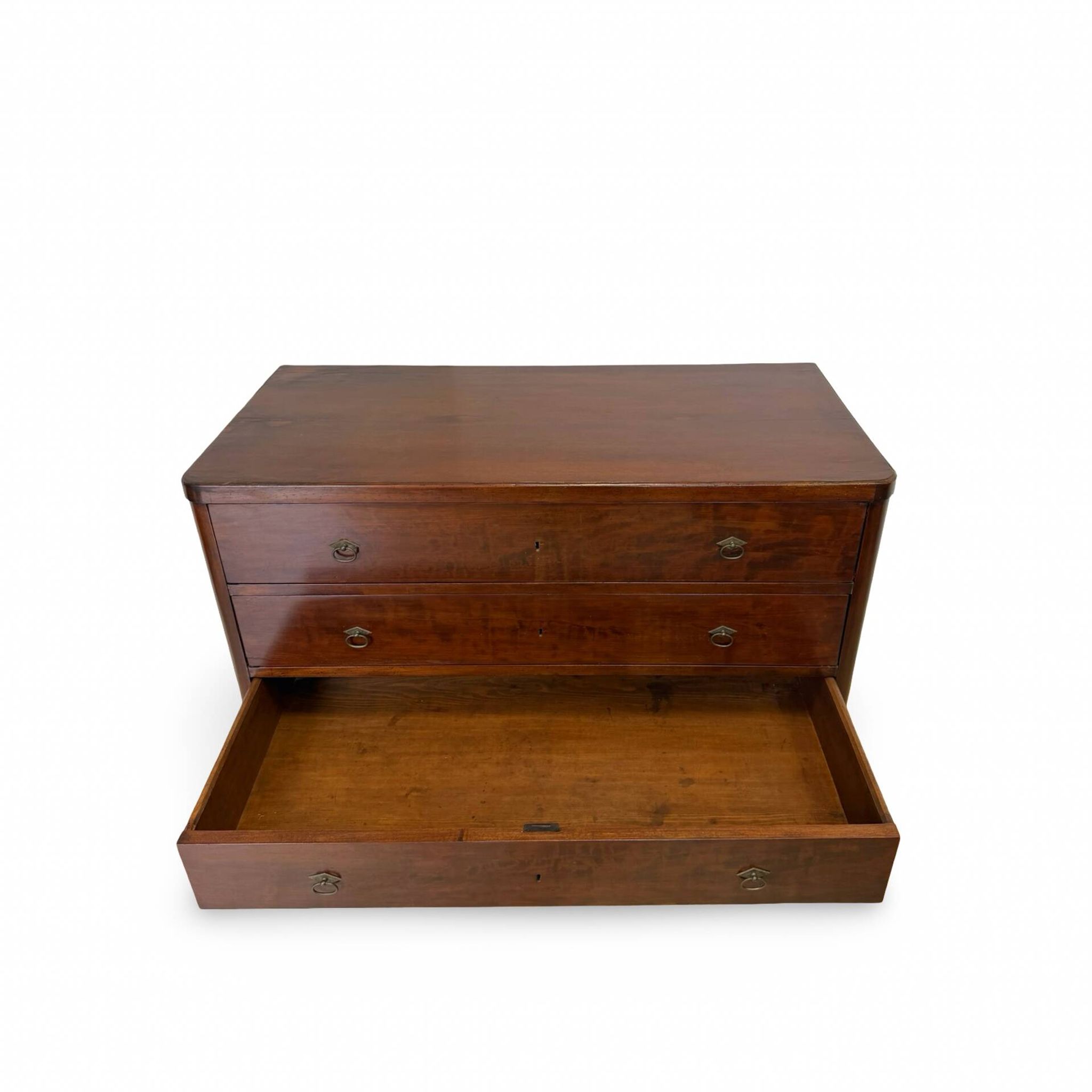 Commode en noyer burl art déco italien, années 1850.